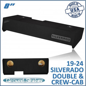 black 8” dual sealed sub box, fits 19-24 chevy silverado double & crew-cab black 8” dual sealed sub box, fits 19-24 chevy silverado double & crew-cab