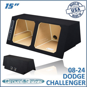 08-24 Dodge Challenger Black 15" Dual Sealed Solobaric Subwoofer Box