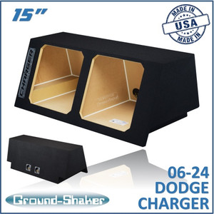 06-24 Dodge Charger Black 15" Dual Sealed Solobaric Subwoofer Box