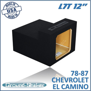 black 12" l7t single sealed sub box, fits 78-87 chevy el camino black 12" l7t single sealed sub box, fits 78-87 chevy el camino