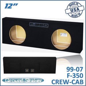 99-07 Ford F-350 Crew-Cab Black 12” Dual Sealed Subwoofer Box