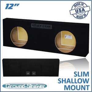 black 12” dual sealed slim / shallow mount sub box black 12” dual sealed slim / shallow mount sub box