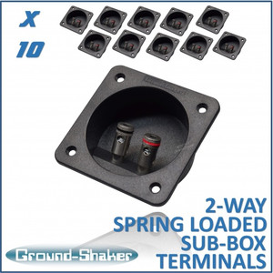2-way spring loaded subwoofer box terminal (10pcs) 2-way spring loaded subwoofer box terminal (10pcs)