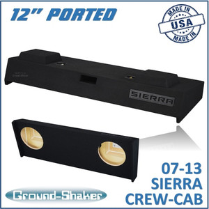 black 12" dual ported sub box, fits 07-13 gmc sierra crew-cab black 12" dual ported sub box, fits 07-13 gmc sierra crew-cab