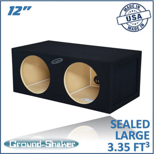 Ground Shaker GS-SQL212B Black 12" Dual Sealed Large Subwoofer Box