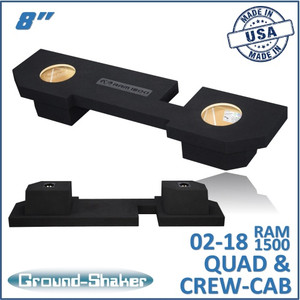 02-18 Dodge Ram 1500 Crew-Cab & Ext-Cab Black 8" Dual Sealed Subwoofer Box
