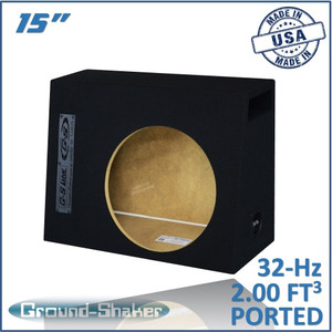 black 15" single ported sub box, fits regular cab trucks black 15" single ported sub box, fits regular cab trucks