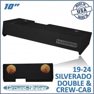 black 10” dual sealed sub box, fits 19-24 chevy silverado double & crew-cab black 10” dual sealed sub box, fits 19-24 chevy silverado double & crew-cab