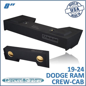 19-24 Dodge Ram 1500 Crew-Cab Black 8" Dual Sealed Subwoofer Box
