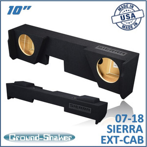 07-18 GMC Sierra Extended Cab Black 10" Dual Sealed Subwoofer Box
