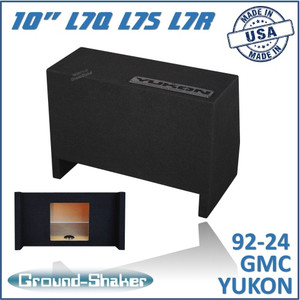 black 10" single sealed solobaric sub box, fits 92-24 gmc yukon (w/3rd row seat) black 10" single sealed solobaric sub box, fits 92-24 gmc yukon (w/3rd row seat)