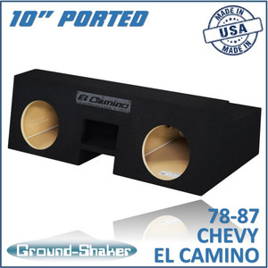 black 10" dual ported sub box, fits 78-87 chevy el camino black 10" dual ported sub box, fits 78-87 chevy el camino
