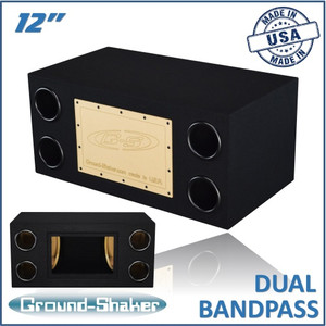 Ground Shaker GS-BPR212B Black 12" Dual Bandpass Subwoofer Box
