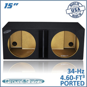 Ground Shaker GS-NP215B Black 15" Dual Center-Ported Subwoofer Box