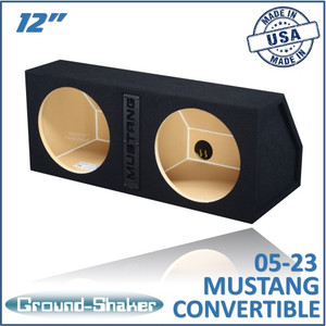 black 12" dual sealed sub box, fits 05-23 ford mustang convertible black 12" dual sealed sub box, fits 05-23 ford mustang convertible