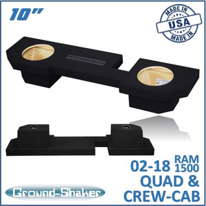 black 10" dual sealed sub box, fits 02-18 dodge ram 1500 crew-cab & ext-cab black 10" dual sealed sub box, fits 02-18 dodge ram 1500 crew-cab & ext-cab