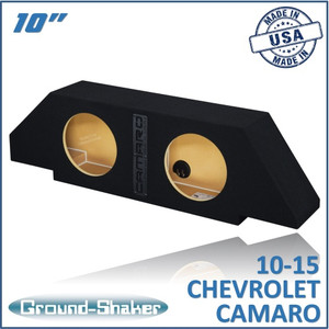 black 10" dual sealed sub box, fits 10-15 chevy camaro black 10" dual sealed sub box, fits 10-15 chevy camaro