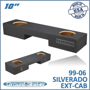 99-06 & 07 Classic Chevy Silverado Ext-Cab Black 10" Dual Sealed Subwoofer Box