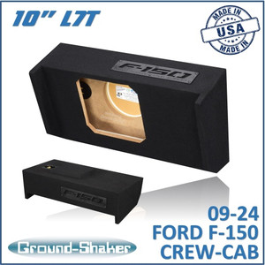 black 10" single sealed l7t sub box, fits 09-24 ford f-150 crew-cab black 10" single sealed l7t sub box, fits 09-24 ford f-150 crew-cab