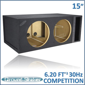 Ground Shaker GS-30HZ215B Black 15" Dual Competition Ported Subwoofer Box