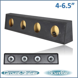 black 4 - 6 1/2” speaker soundbar (speakers not included) black 4 - 6 1/2” speaker soundbar (speakers not included)