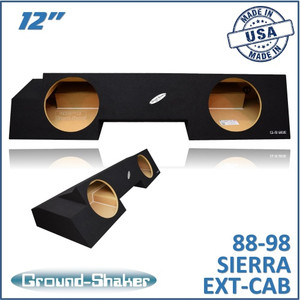 88-98 GMC Sierra Ext-Cab Black 12" Dual Sealed Subwoofer Box