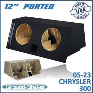 black 12" dual ported sub box, fits 05-23 chrysler 300 black 12" dual ported sub box, fits 05-23 chrysler 300