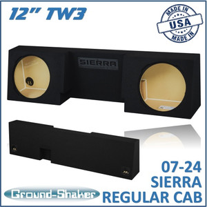 black 12" dual sealed tw3 sub box, fits 07-24 gmc sierra regular-cab black 12" dual sealed tw3 sub box, fits 07-24 gmc sierra regular-cab