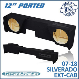 black 12" dual ported sub box, fits 07-18 chevy silverado extended cab black 12" dual ported sub box, fits 07-18 chevy silverado extended cab