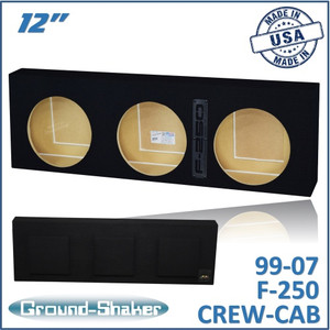 black 12” triple sealed sub box, fits 99-07 ford f-250 crew-cab black 12” triple sealed sub box, fits 99-07 ford f-250 crew-cab