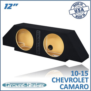 black 12" dual sealed sub box, fits 10-15 chevy camaro