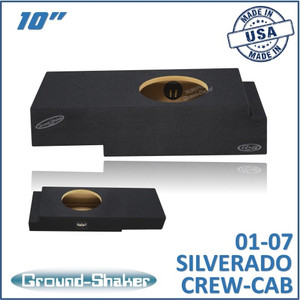 black 10" single sealed sub box, fits 01-17 chevy silverado crew-cab black 10" single sealed sub box, fits 01-17 chevy silverado crew-cab