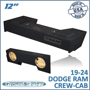 19-24 Dodge Ram 1500 Crew-Cab Black 12" Dual Sealed Subwoofer Box