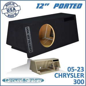 black 12" single ported sub box, fits 05-23 chrysler 300 black 12" single ported sub box, fits 05-23 chrysler 300