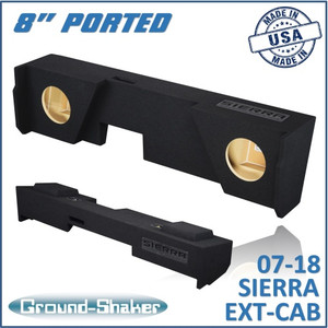 black 8" dual ported sub box, fits 07-18 gmc sierra extended cab black 8" dual ported sub box, fits 07-18 gmc sierra extended cab