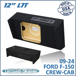 black 12" single sealed l7t sub box, fits 09-24 ford f-150 crew-cab black 12" single sealed l7t sub box, fits 09-24 ford f-150 crew-cab