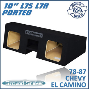 black 10" dual ported solo-baric sub box, fits 78-87 chevy el camino black 10" dual ported solo-baric sub box, fits 78-87 chevy el camino