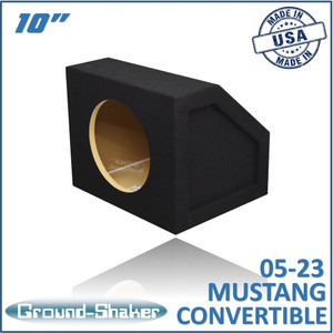black 10" single sealed sub box, fits 05-23 ford mustang convertible black 10" single sealed sub box, fits 05-23 ford mustang convertible