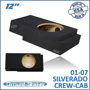 black 12" single sealed sub box, fits 01-17 chevy silverado crew-cab black 12" single sealed sub box, fits 01-17 chevy silverado crew-cab