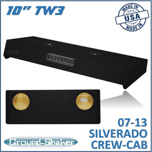 black 10" dual sealed tw3 sub box, fits 07-13 chevy silverado crew-cab black 10" dual sealed tw3 sub box, fits 07-13 chevy silverado crew-cab