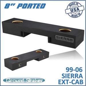 99-06 & 07 Classic GMC Sierra Ext-Cab Black 8" Dual Ported Subwoofer Box