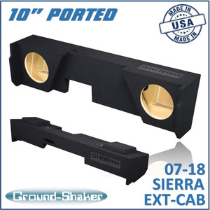 black 10" dual ported sub box, fits 07-18 gmc sierra extended cab black 10" dual ported sub box, fits 07-18 gmc sierra extended cab