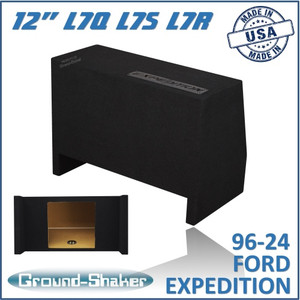 Ground Shaker GS-EXDFKK112B Black 12" Single Sealed Solobaric Subwoofer Box, 96-24 Ford Expedition (w/3rd Row Seat)