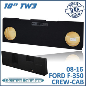 black 10" dual sealed tw3 sub box, fits 08-16 ford f-350 crew-cab black 10" dual sealed tw3 sub box, fits 08-16 ford f-350 crew-cab