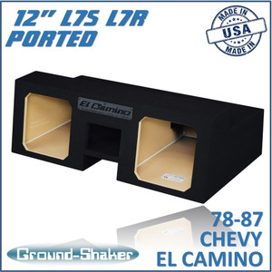 black 12" dual ported solo-baric sub box, fits 78-87 chevy el camino black 12" dual ported solo-baric sub box, fits 78-87 chevy el camino