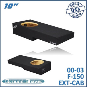 00-03 Ford F-150 Ext-Cab Black 10" Single Sealed Subwoofer Box