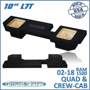 02-18 Dodge Ram 1500 Crew-Cab & Ext-Cab Black 10" Dual Sealed Solobaric L7t Subwoofer Box