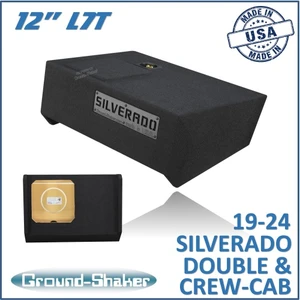 19-24 Chevy Silverado Double & Crew-Cab Black 12" L7t Single Sealed Subwoofer Box