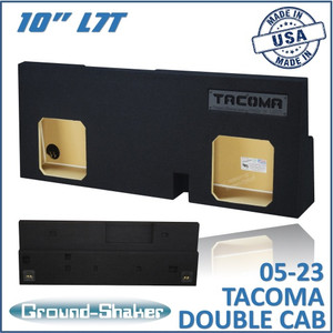 black 10" dual sealed l7t sub box, fits 05-23 toyota tacoma double-cab black 10" dual sealed l7t sub box, fits 05-23 toyota tacoma double-cab