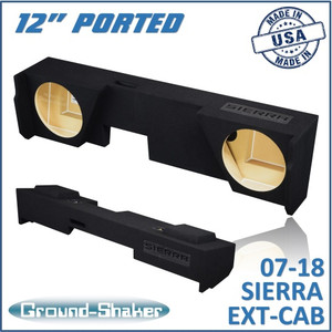 black 12" dual ported sub box, fits 07-18 gmc sierra extended cab black 12" dual ported sub box, fits 07-18 gmc sierra extended cab